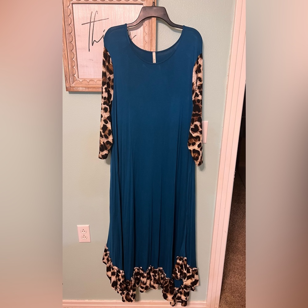 Blue/Leopard Dress
